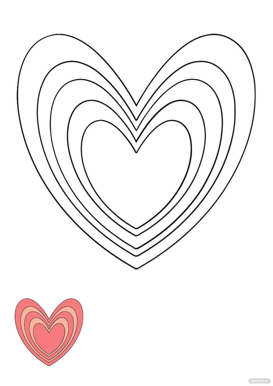 Free Heart Swirl Coloring Page