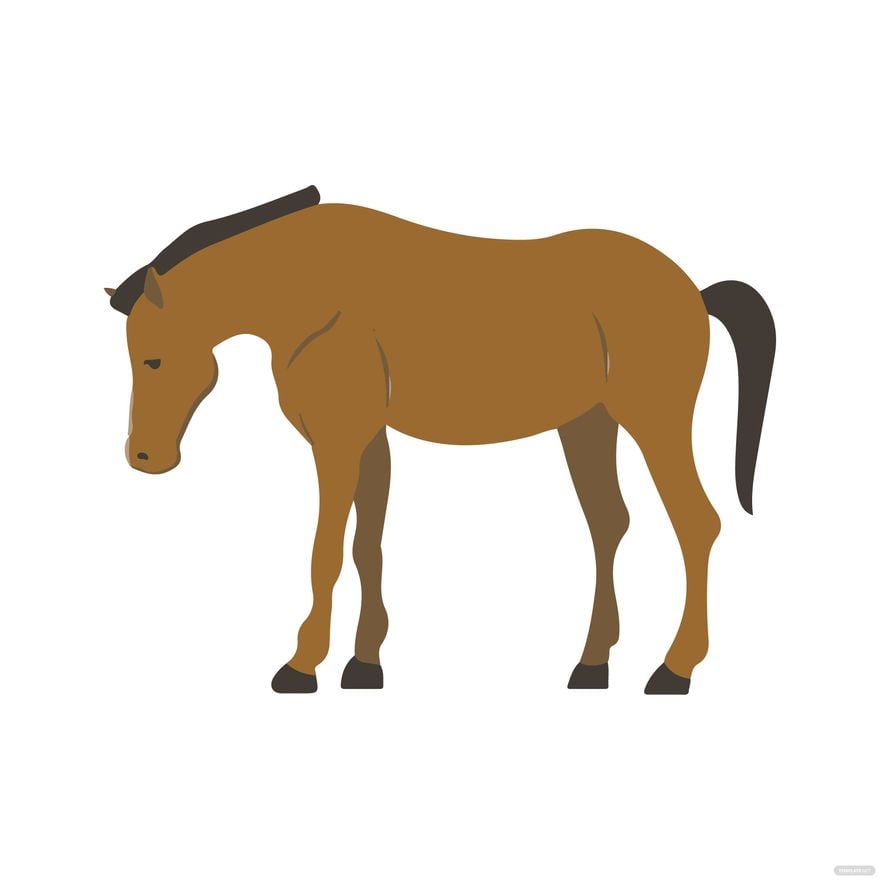 Flat Horse clipart in Illustrator, EPS, SVG, JPG, PNG