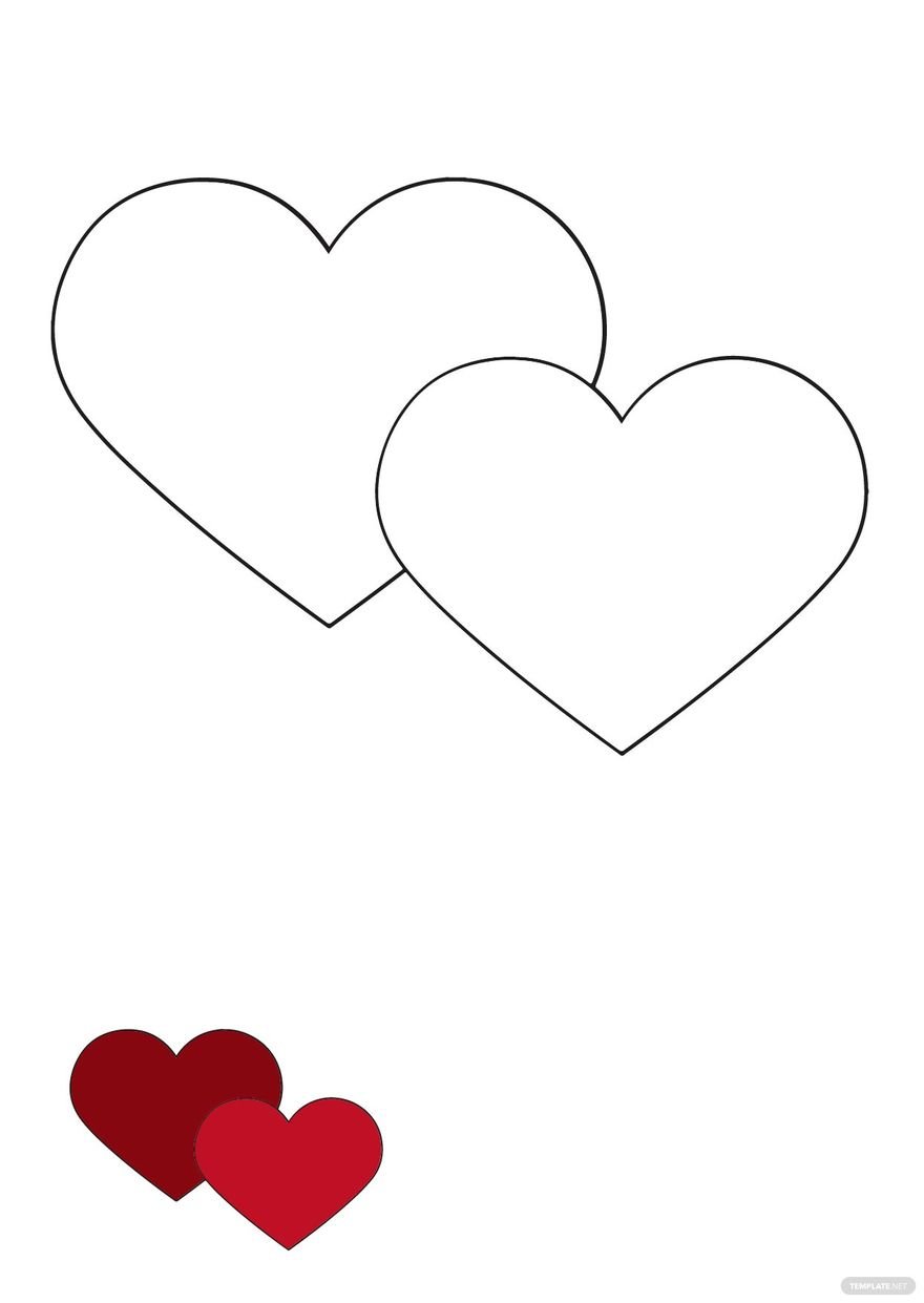 Free 2 Hearts Coloring Page