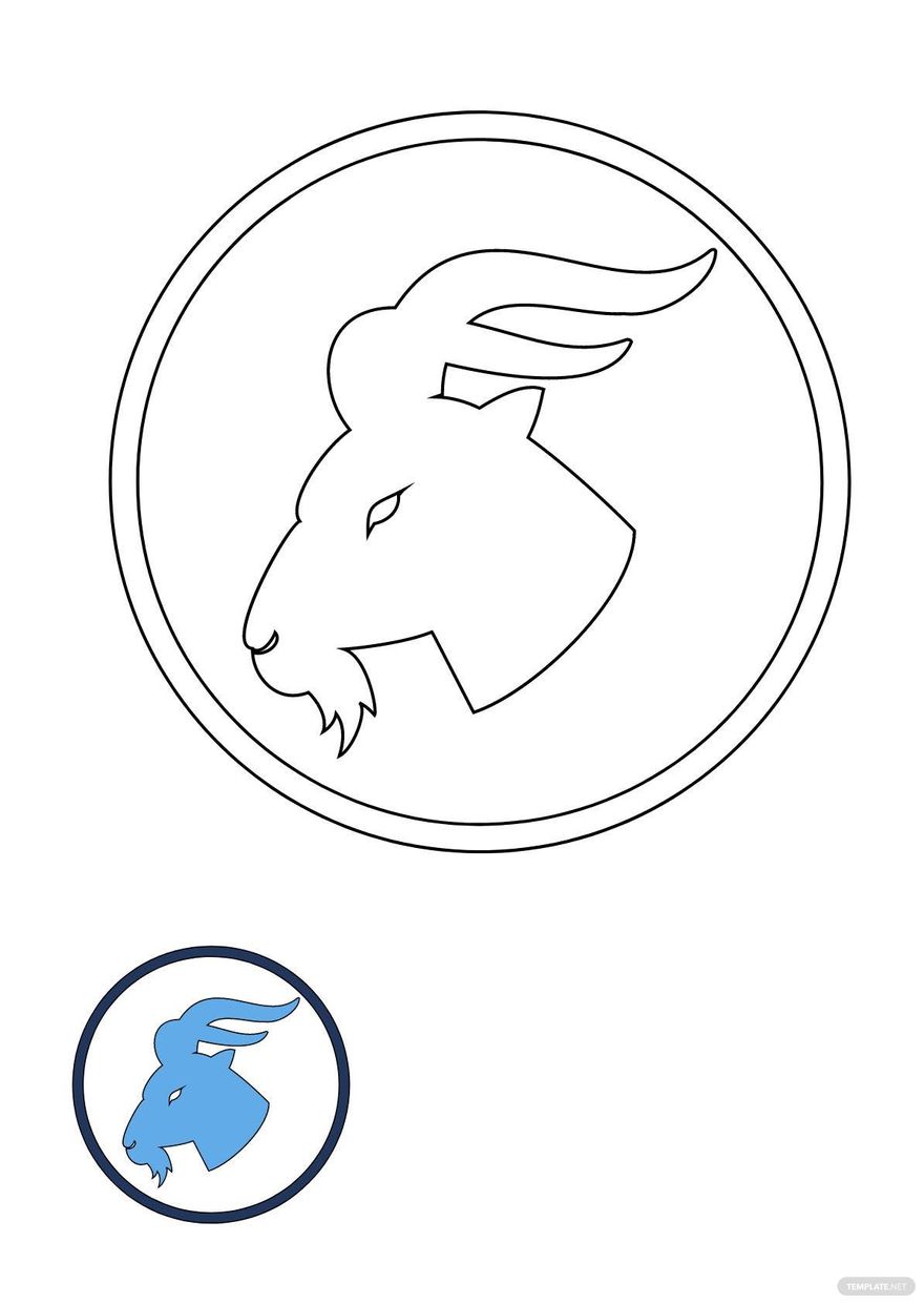 Free Capricorn Icon coloring page