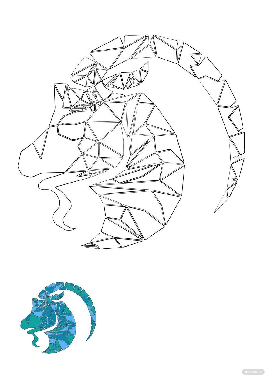 Free Modern Capricorn coloring page