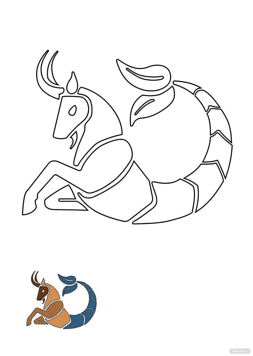 Sea Goat coloring page in PDF