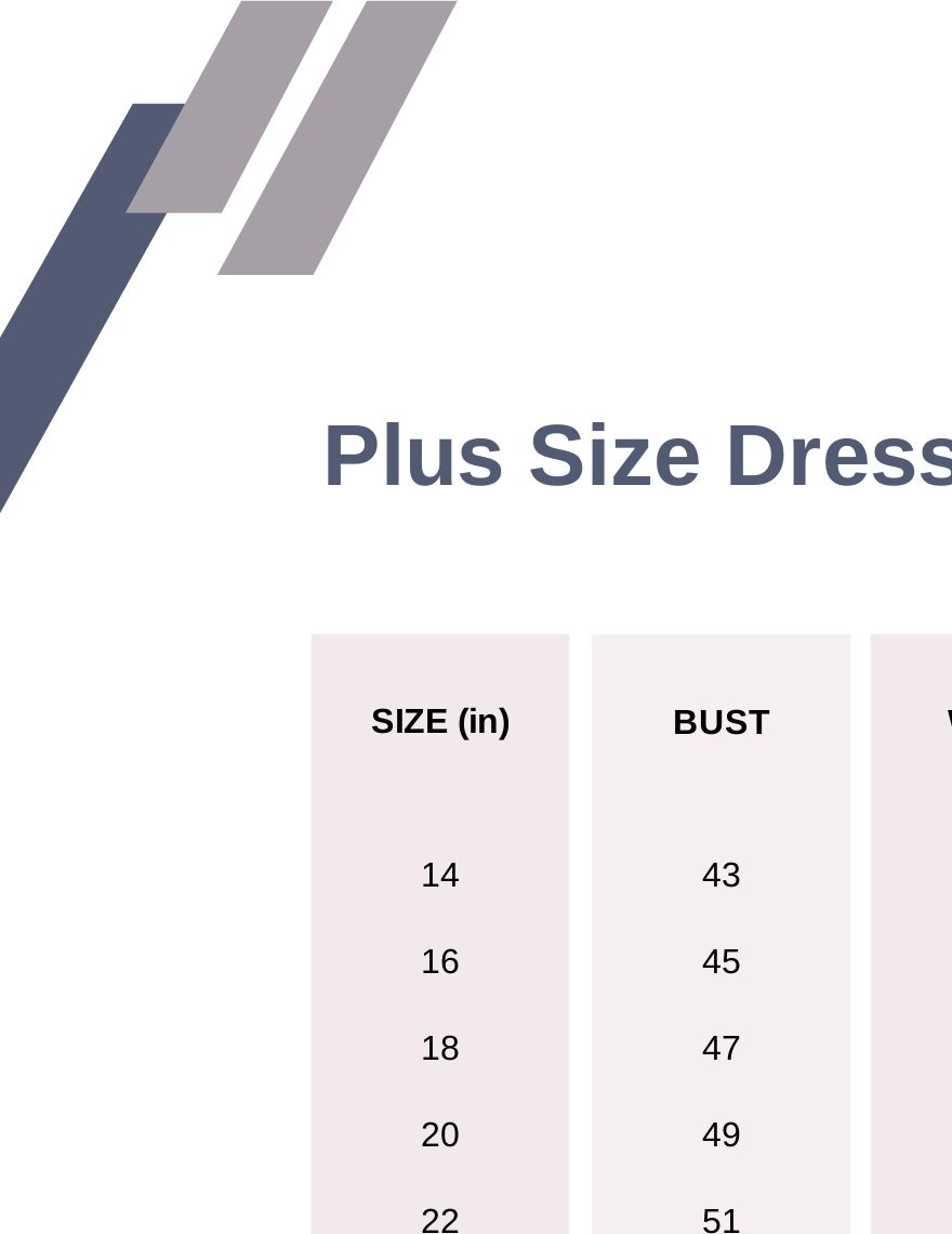 Free Dress Size Chart - PDF | Template.net