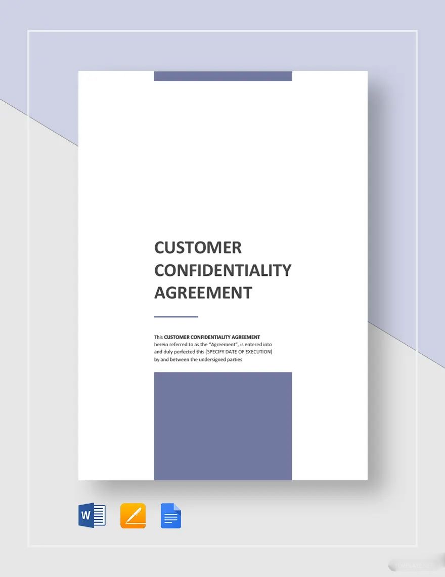 Customer Confidentiality Agreement Template