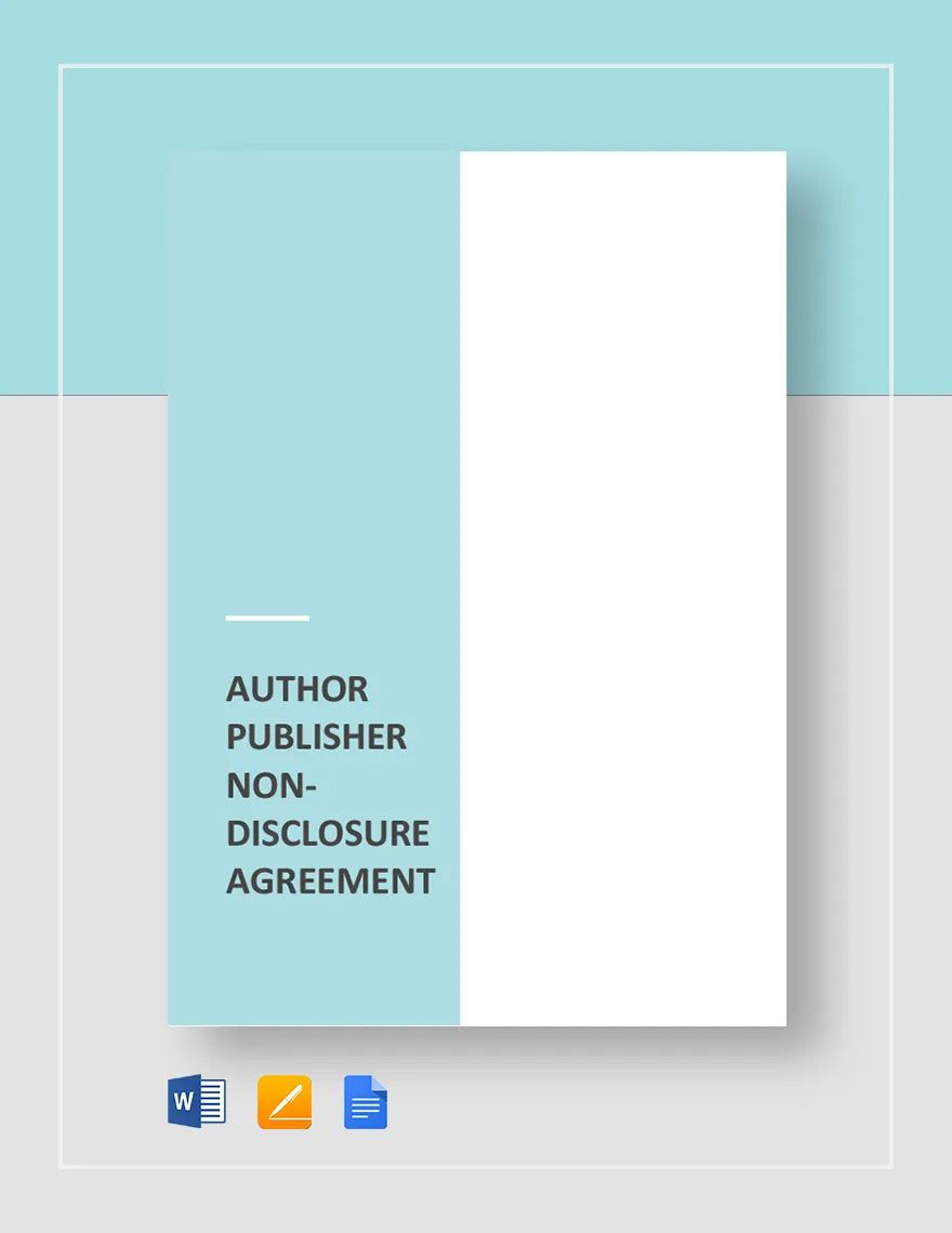 Author-Publisher Non-Disclosure Agreement Template