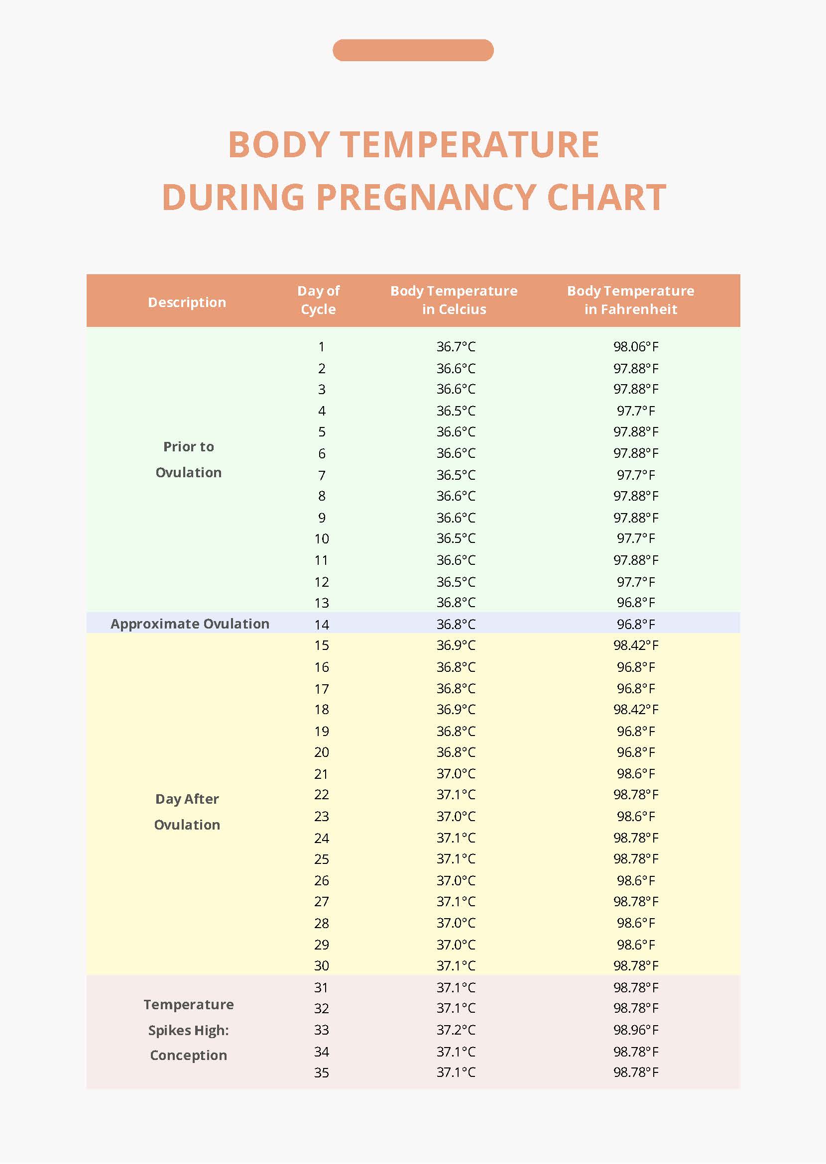 Editable Body Temperature Chart Templates In PDF To Download