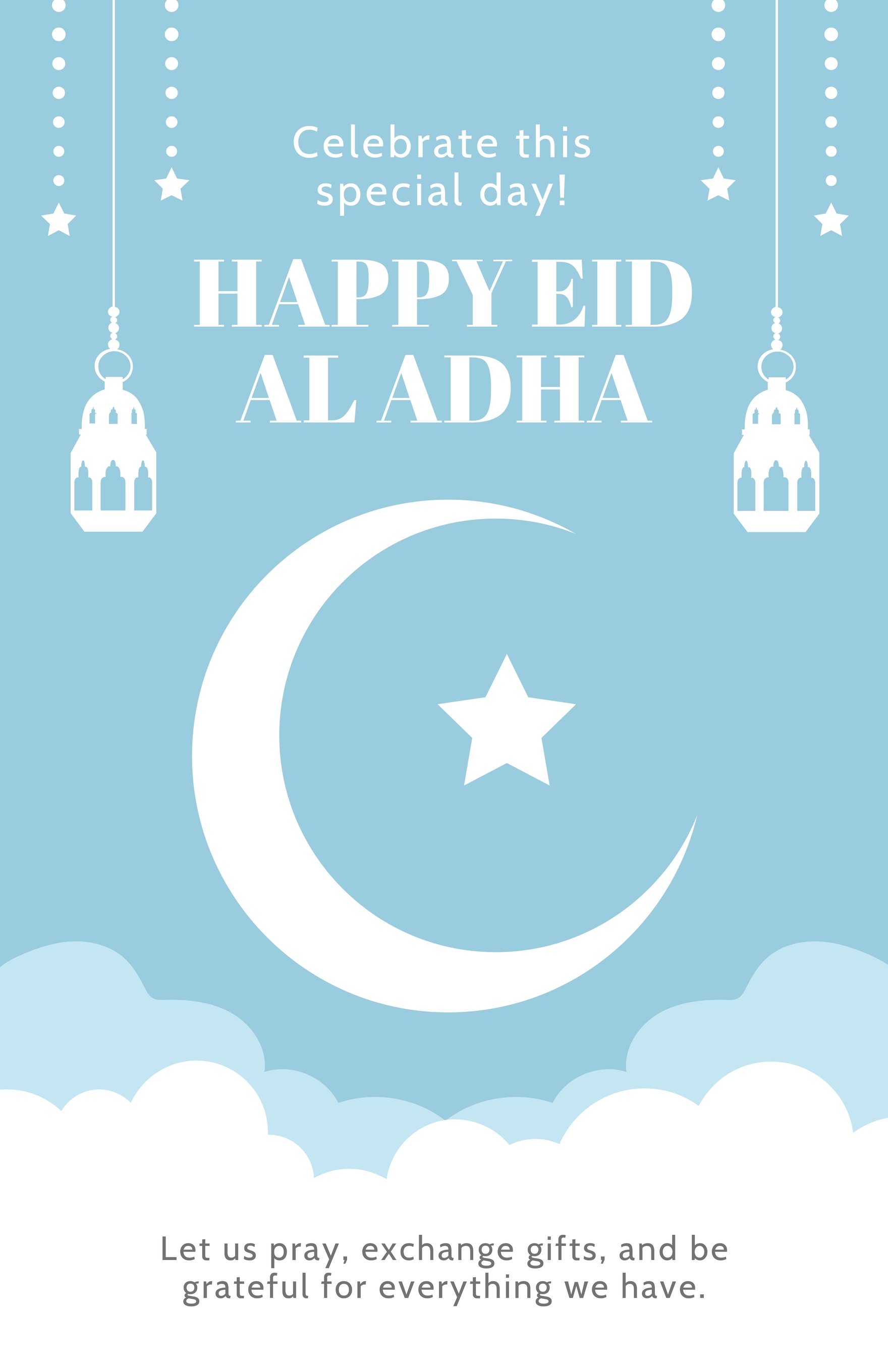 Free Modern Eid Al Adha Poster in Word, Google Docs, Illustrator, PSD, Apple Pages, Publisher