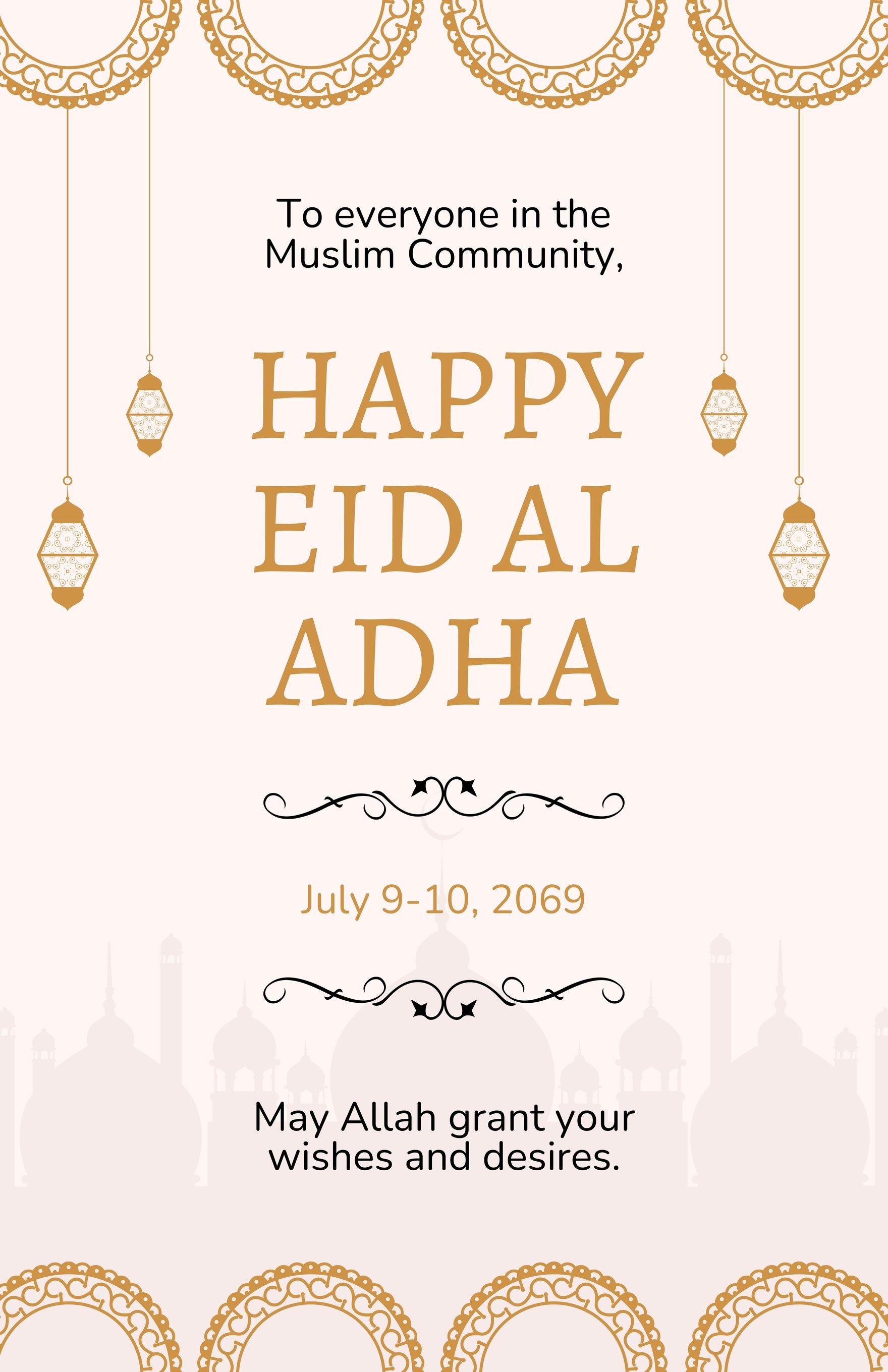 Free Traditional Eid Al Adha Poster in Word, Google Docs, Illustrator, PSD, Apple Pages, Publisher