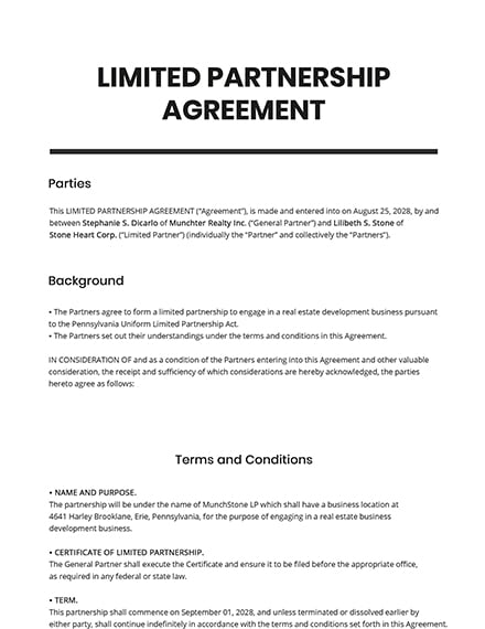 Simple Partnership Agreement Template Doctemplates - Bank2home.com