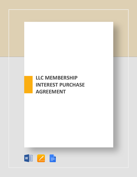 LLC Membership Interest Purchase Agreement Template - Word ...