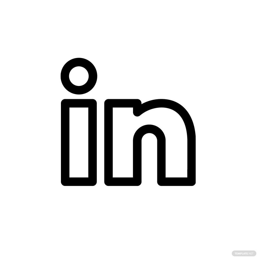 LinkedIn Outline Clipart in Illustrator, EPS, SVG, JPG, PNG