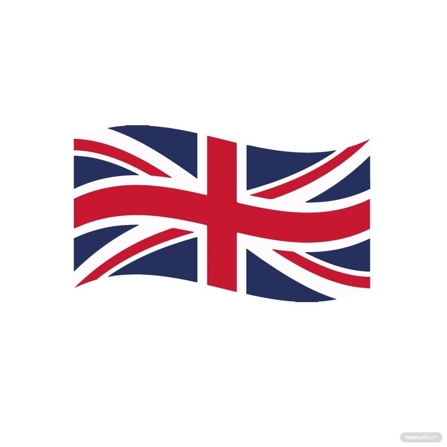 Waving UK Flag Clipart