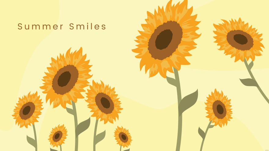 Summer Sunflower Wallpaper in Illustrator, EPS, SVG, JPG, PNG