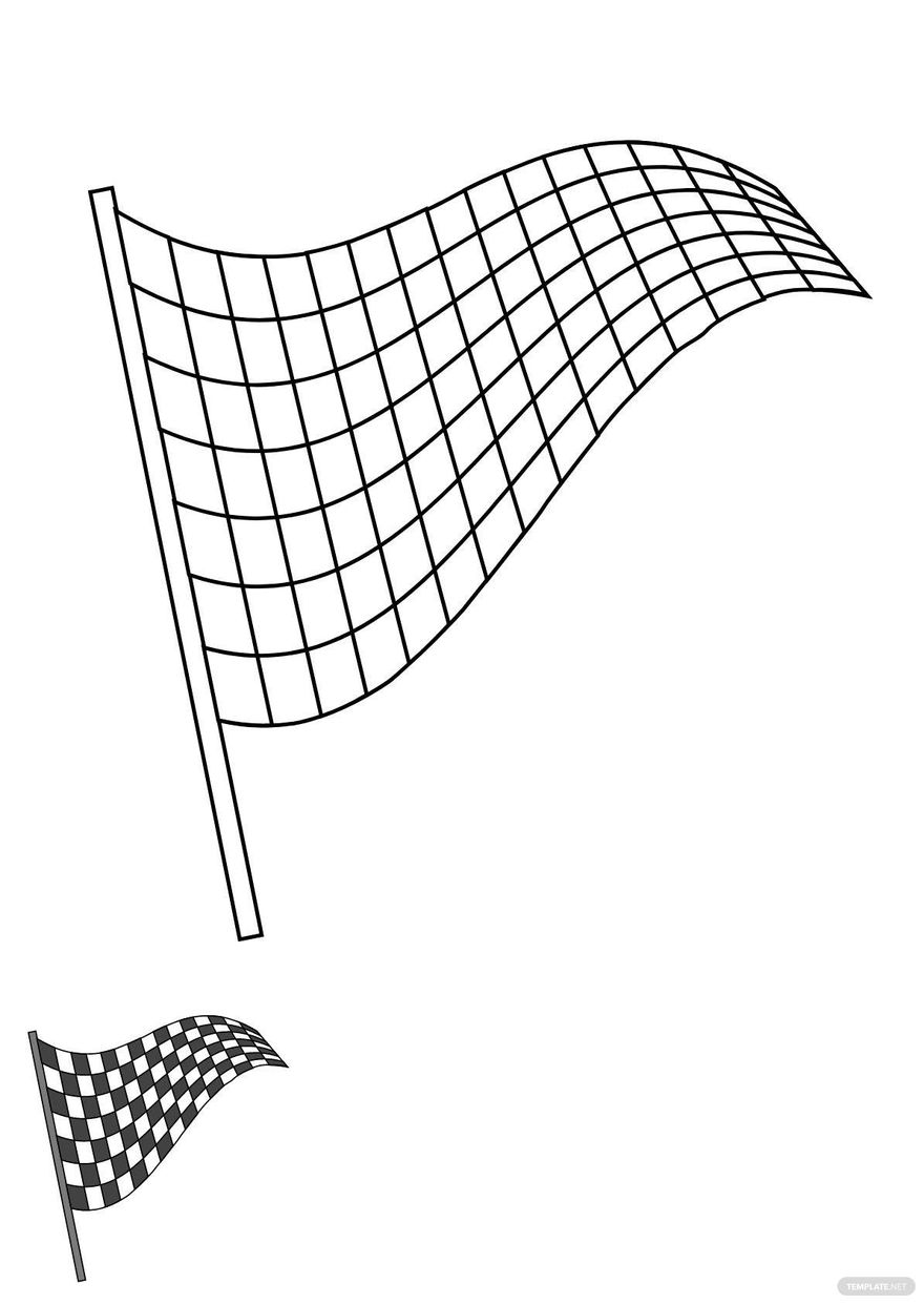 Free Single Checkered Flag coloring page in PDF