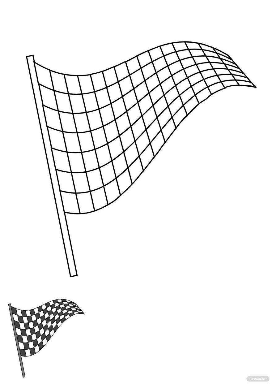 Free Free Finish Flag Coloring Page PDF Template