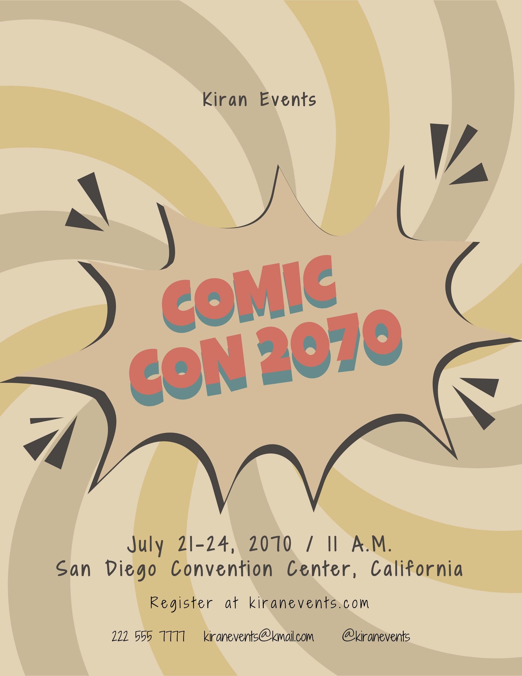 Free Vintage Comic Con Flyer Template