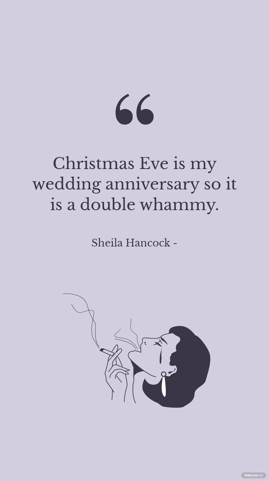 Free Sheila Hancock - Christmas Eve is my wedding anniversary so it is a double whammy.