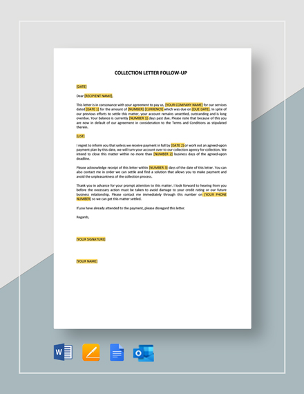 Free Follow Up Letter For Job Application Status Template - Google Docs ...