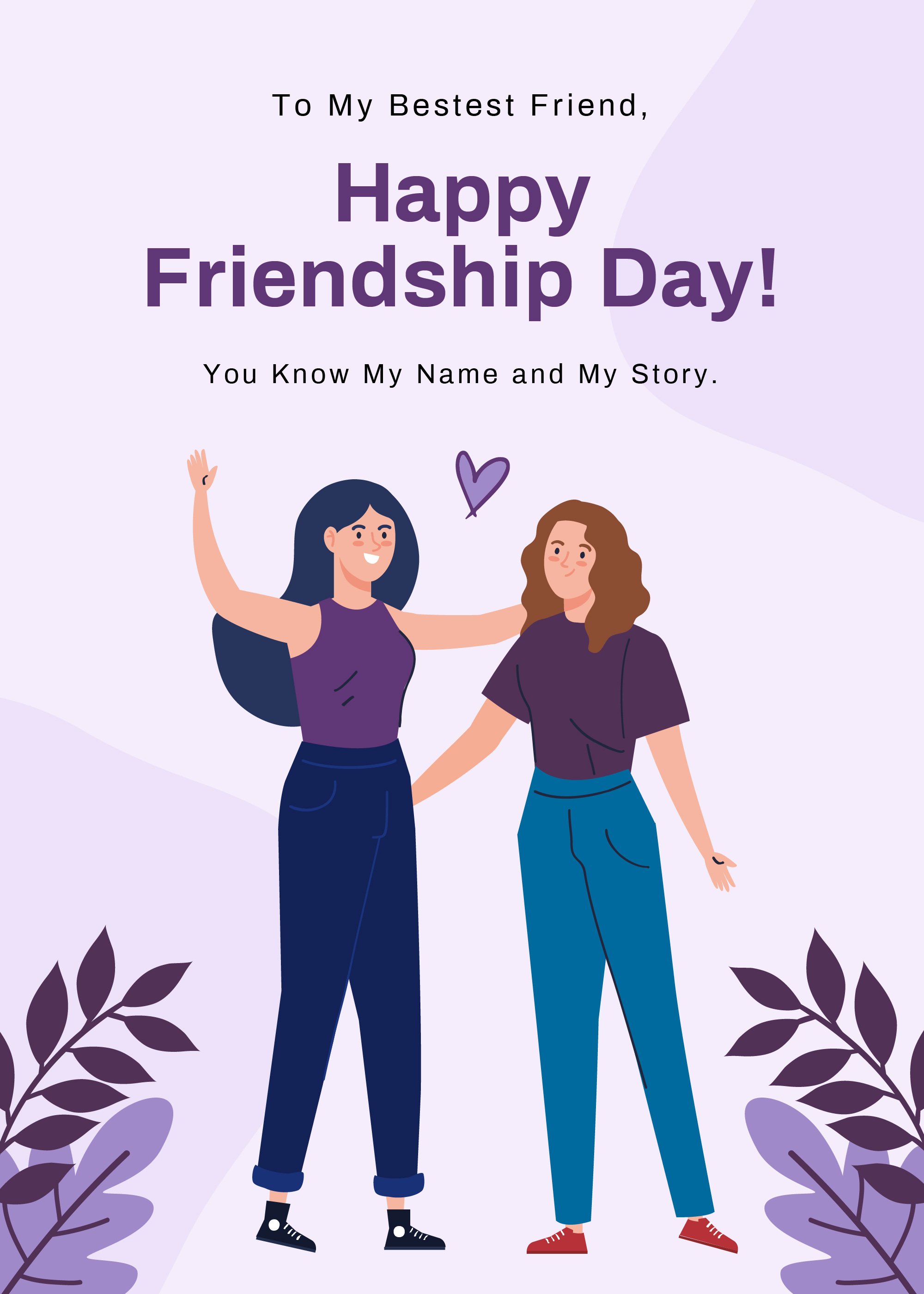 Cartoon Friendship Day Card - Google Docs, Illustrator, Word, Apple Pages,  PSD, Publisher 