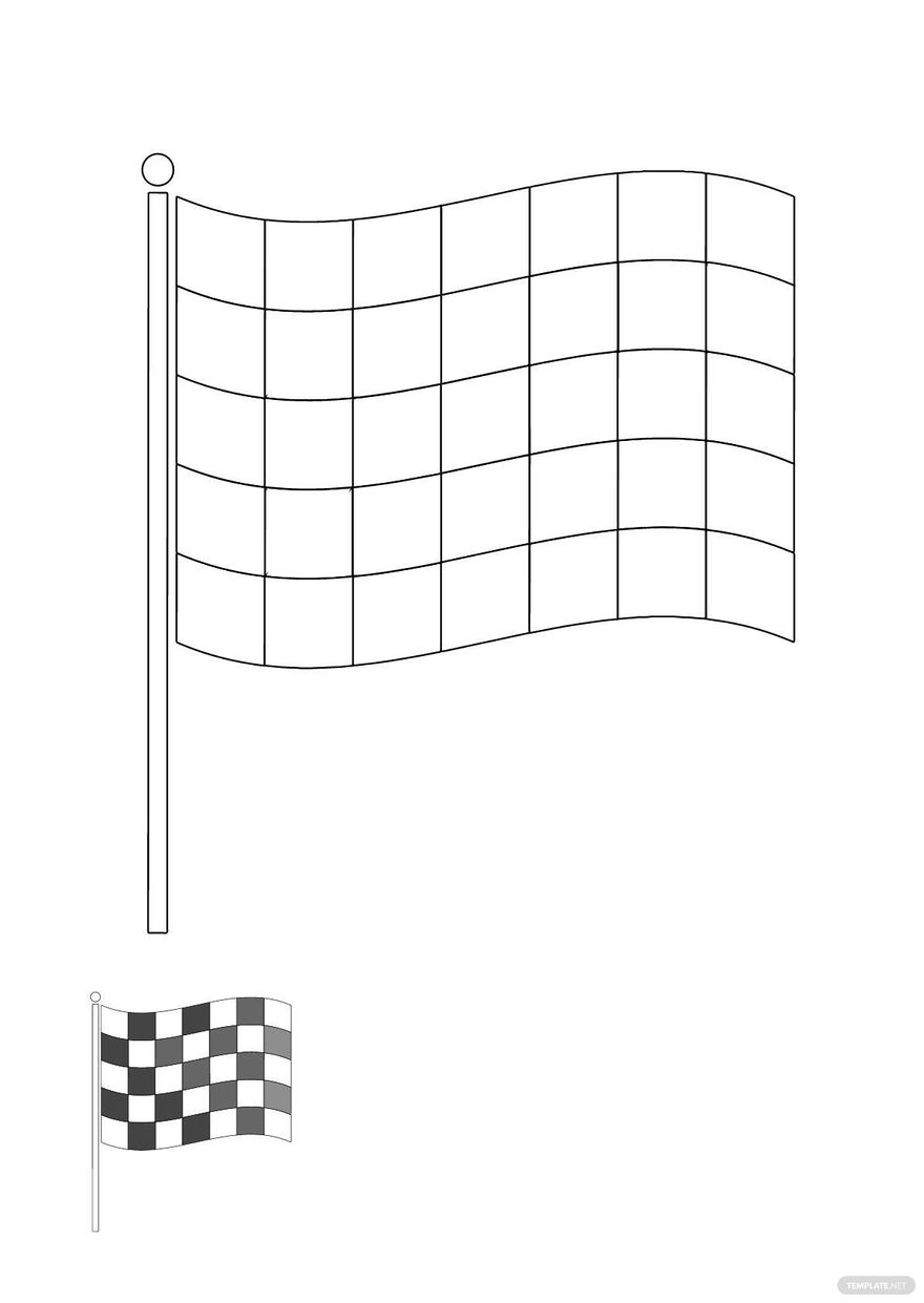 Faded Checkered Flag coloring page in PDF