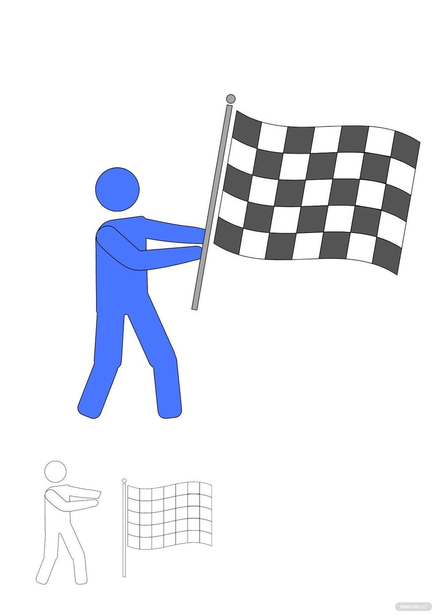 Free Man Checkered Flag coloring page