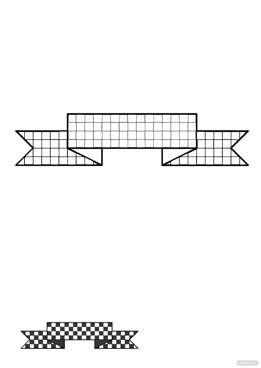 Free Checkered Flag Ribbon Coloring Page in PDF
