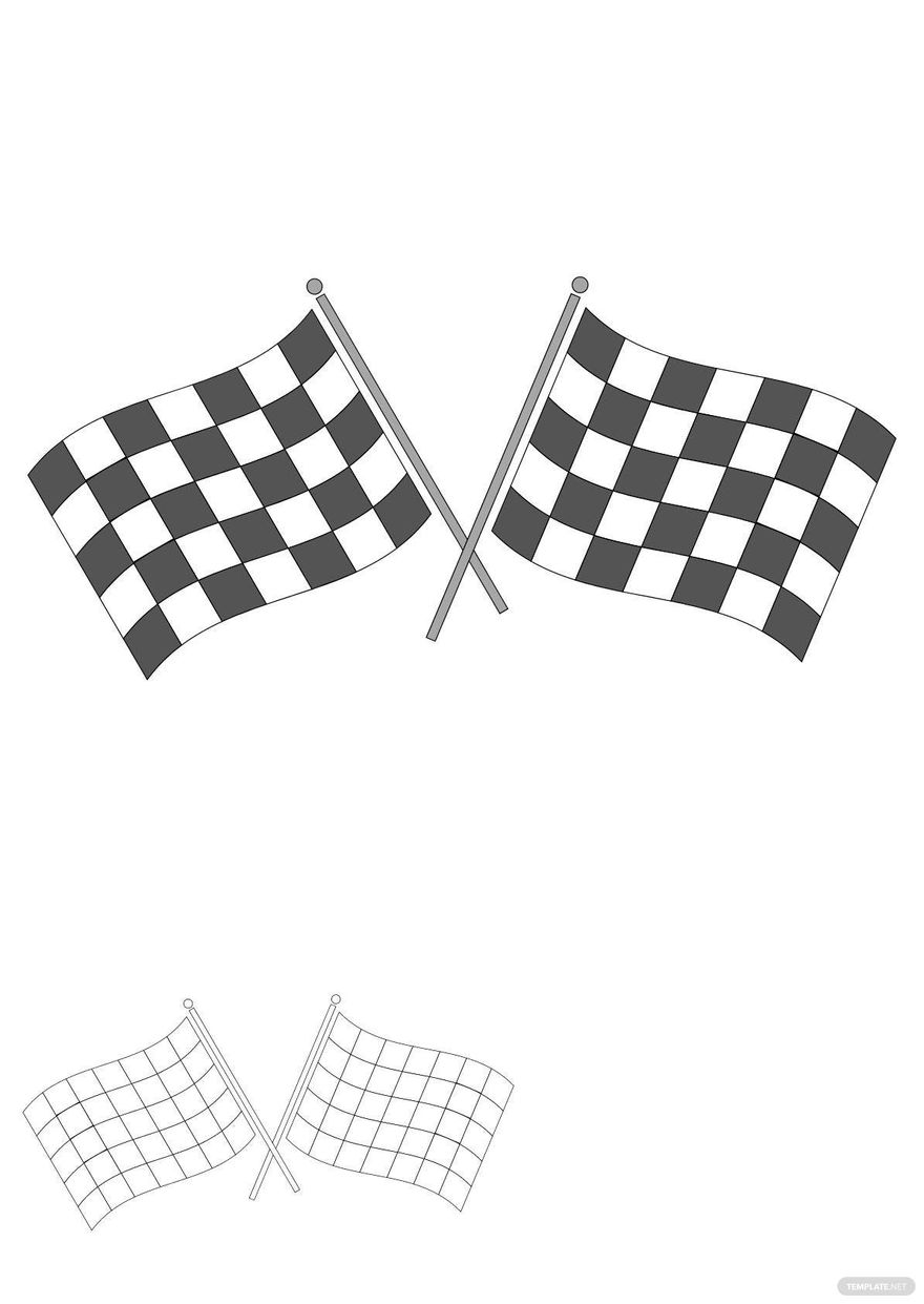 Race Car Flag Coloring Pages