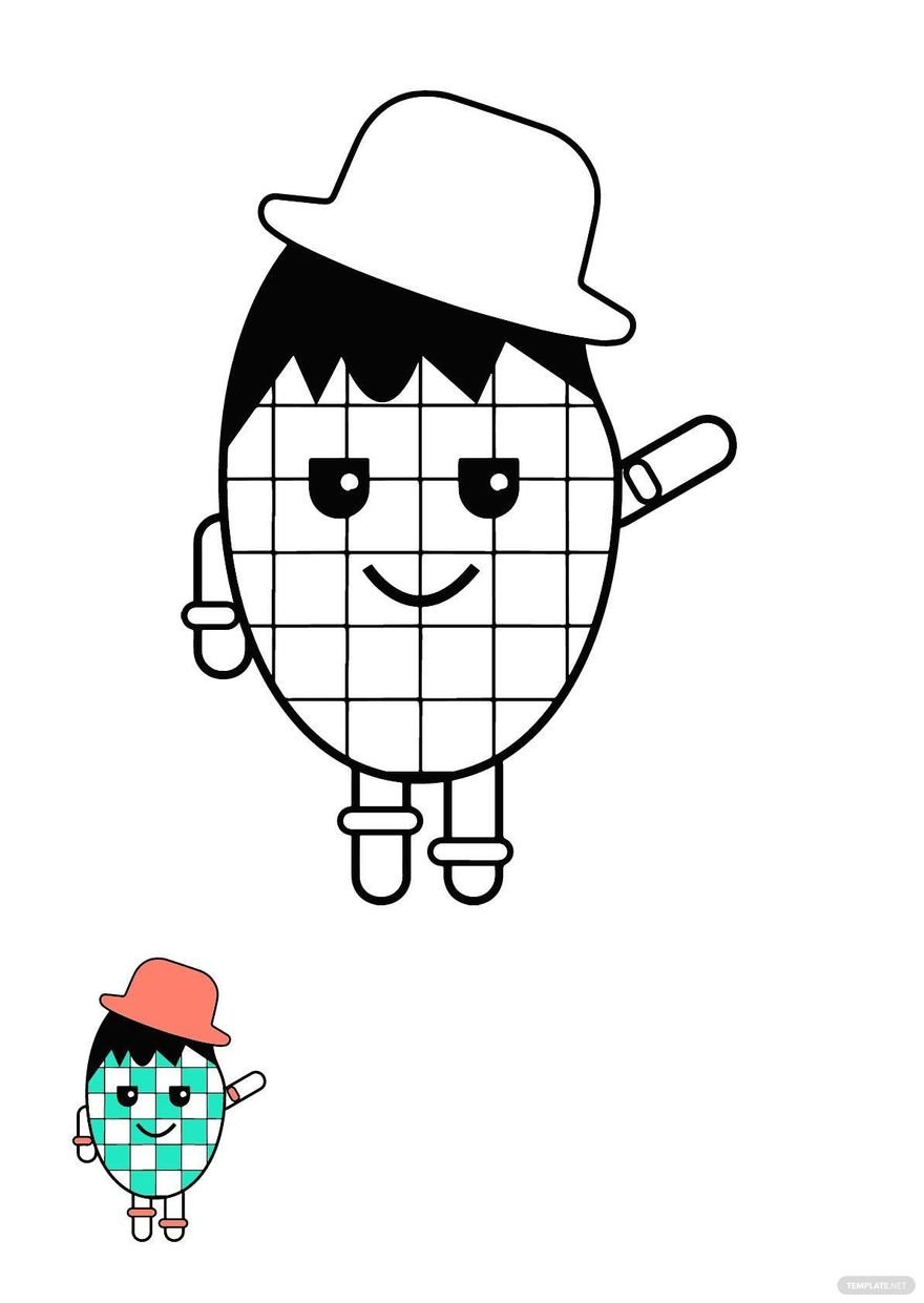 Character Checkered Flag Coloring Page