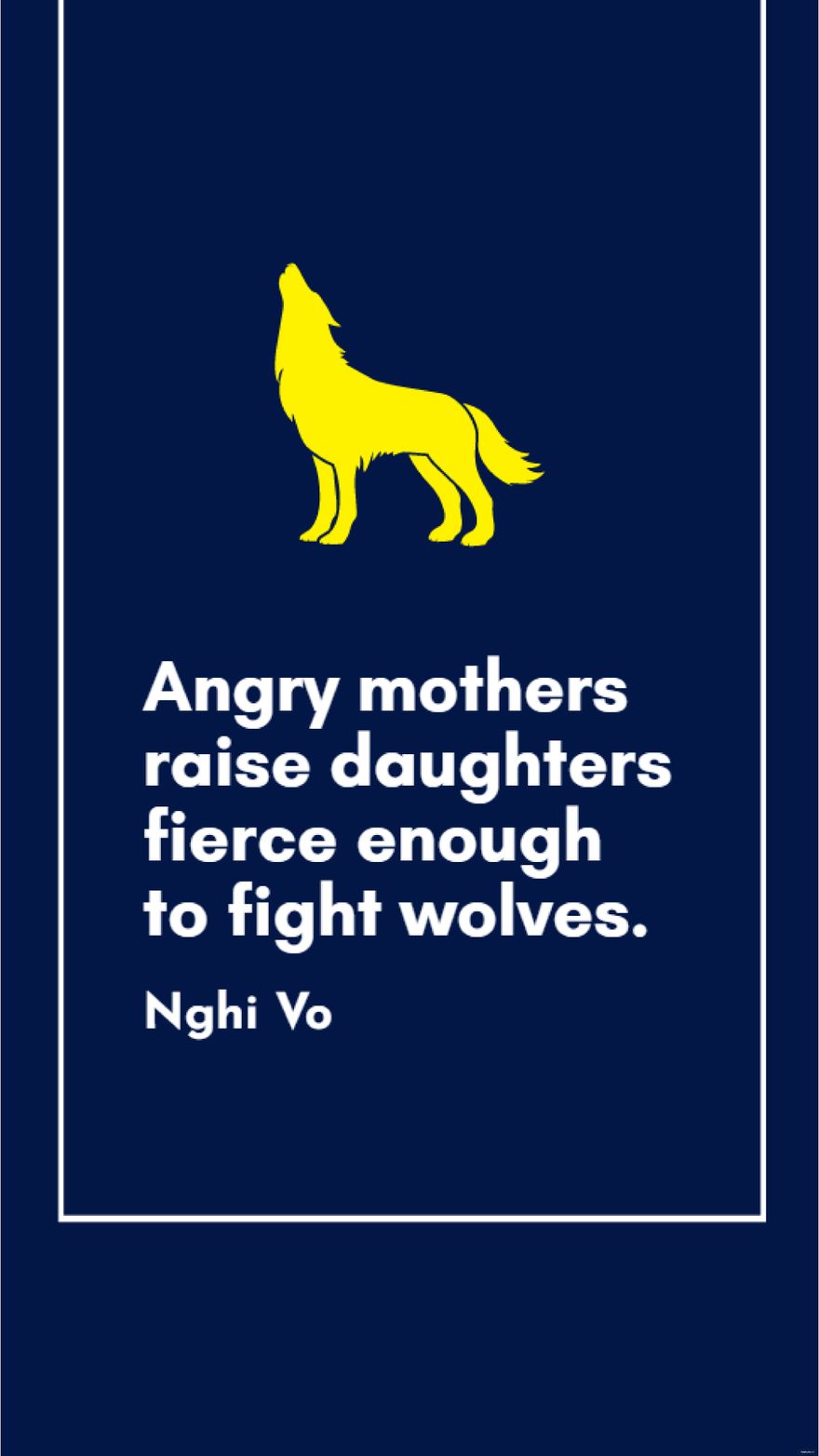 Nghi Vo - Angry mothers raise daughters fierce enough to fight wolves.