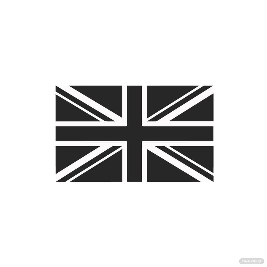 Black And White UK Flag Clipart