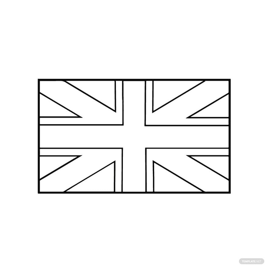 UK Flag Outline Clipart