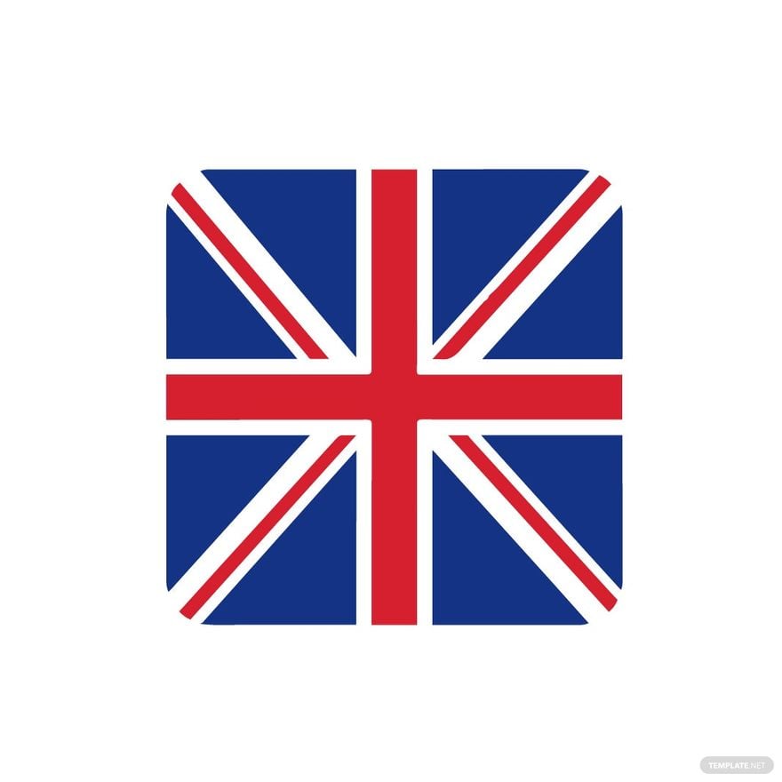 United Kingdom Flag Button Square Clipart