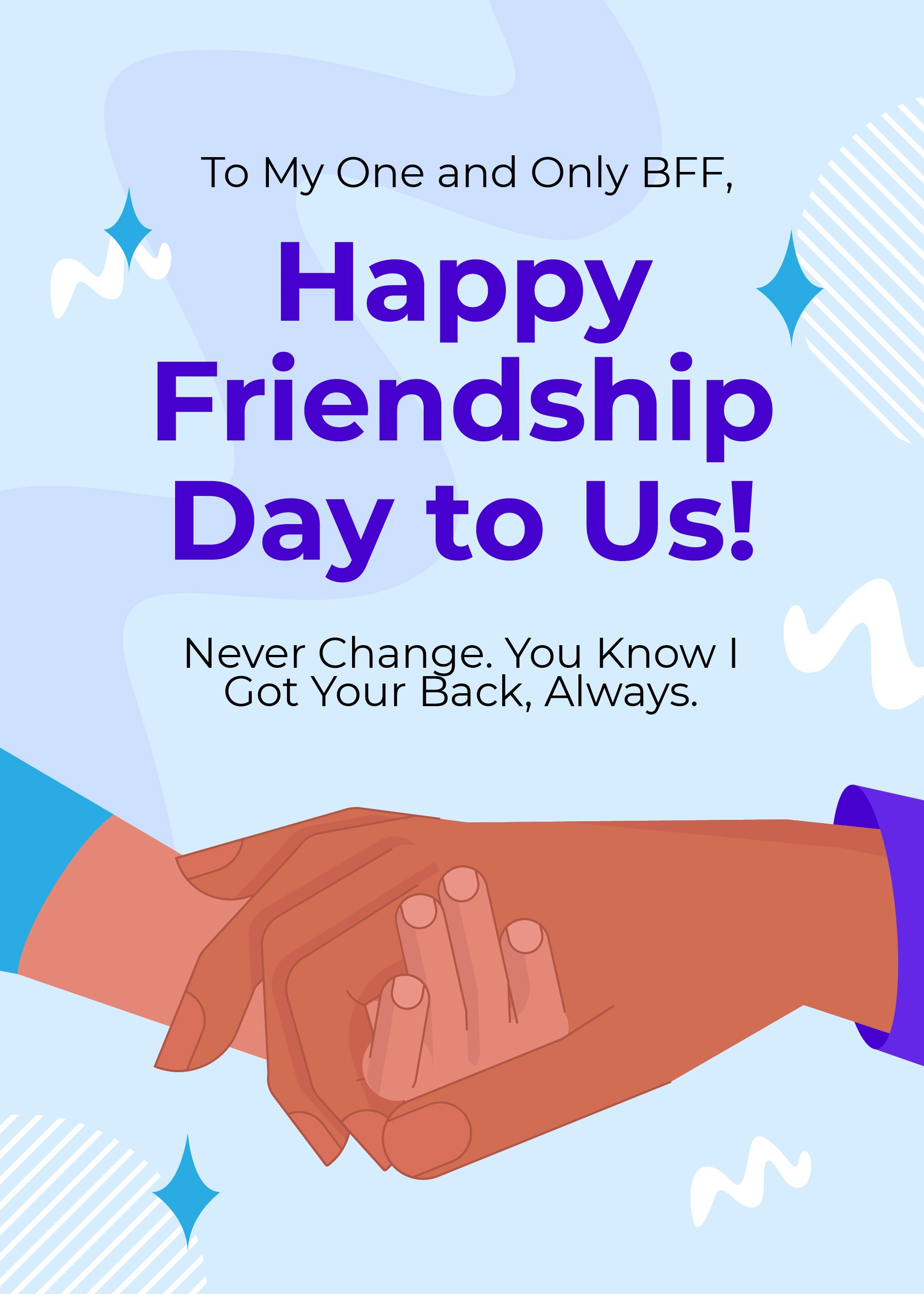 BFF Friendship Day Card Template