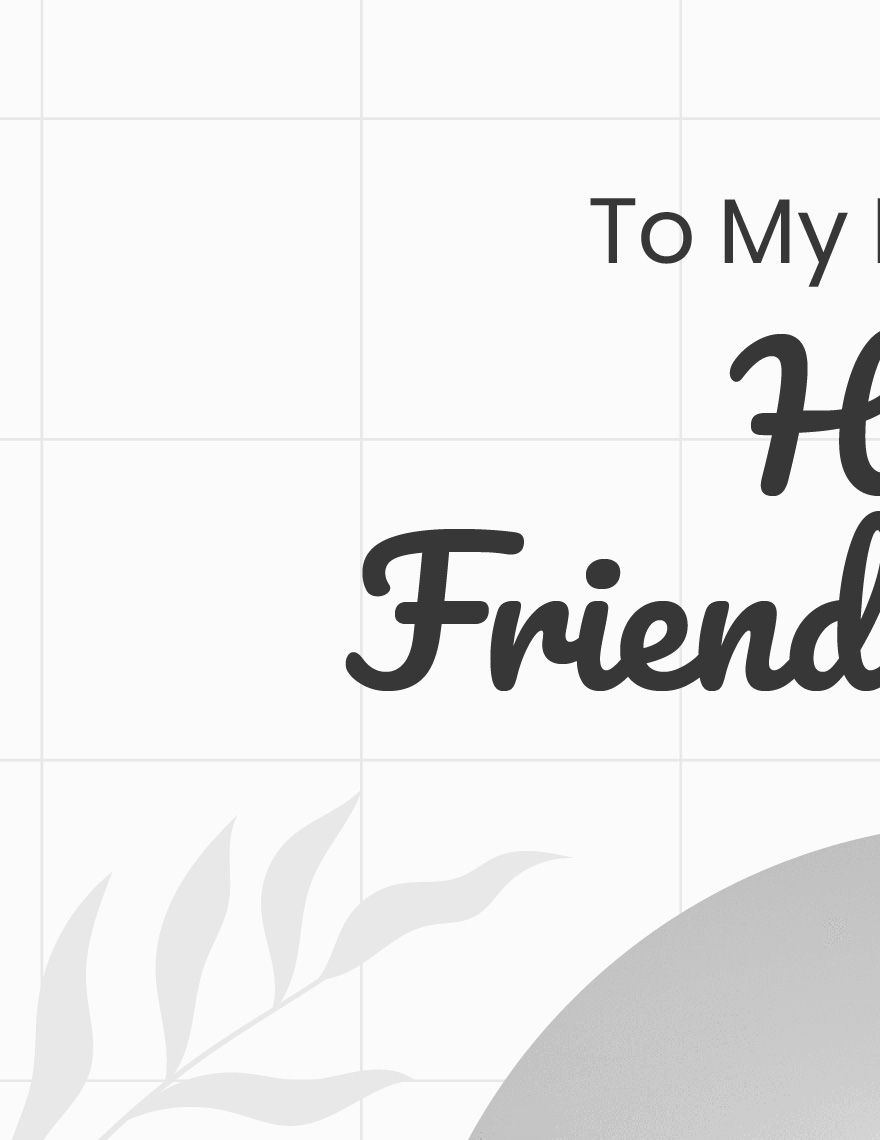 Black and White Friendship Day Card Template