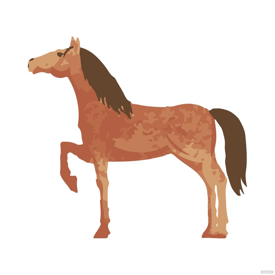 Watercolor Horse clipart in Illustrator, EPS, SVG, JPG, PNG
