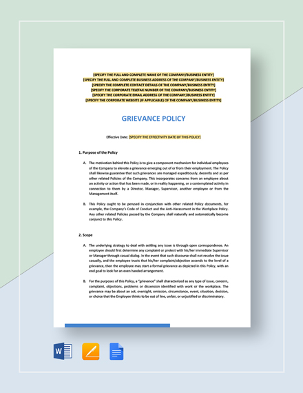 6+ FREE Policy Templates - Word (DOC) | Google Docs | Apple Pages ...