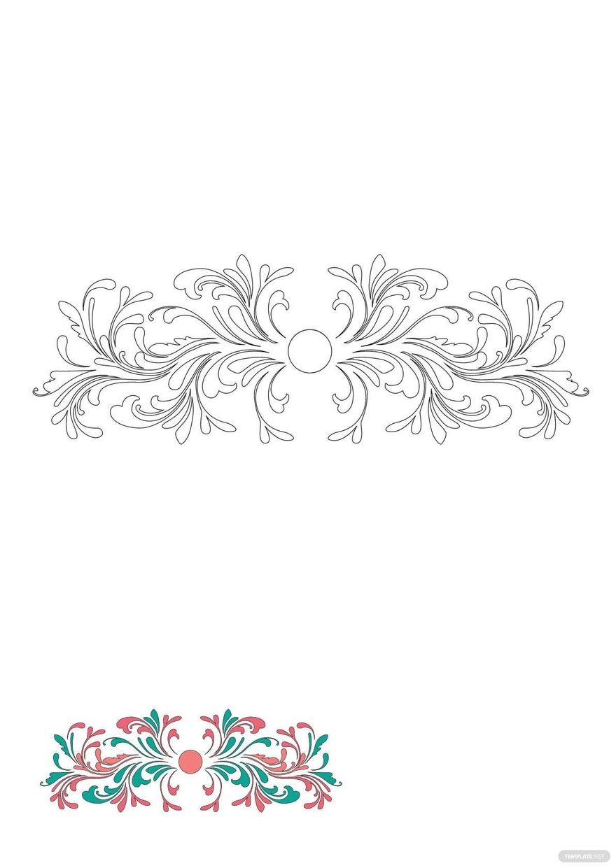 Free Decorative Swirl Floral Coloring Page