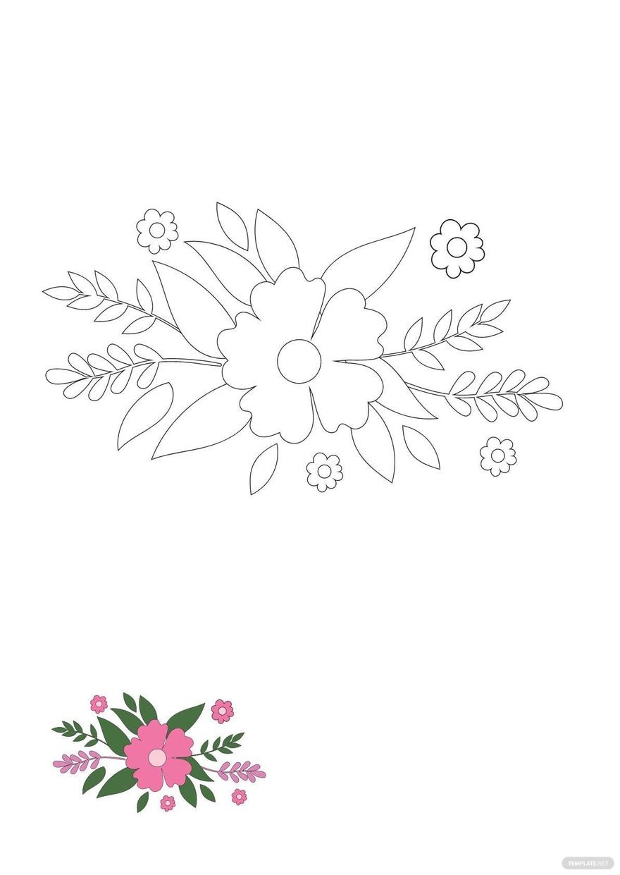 Free Floral Invitation Coloring Page