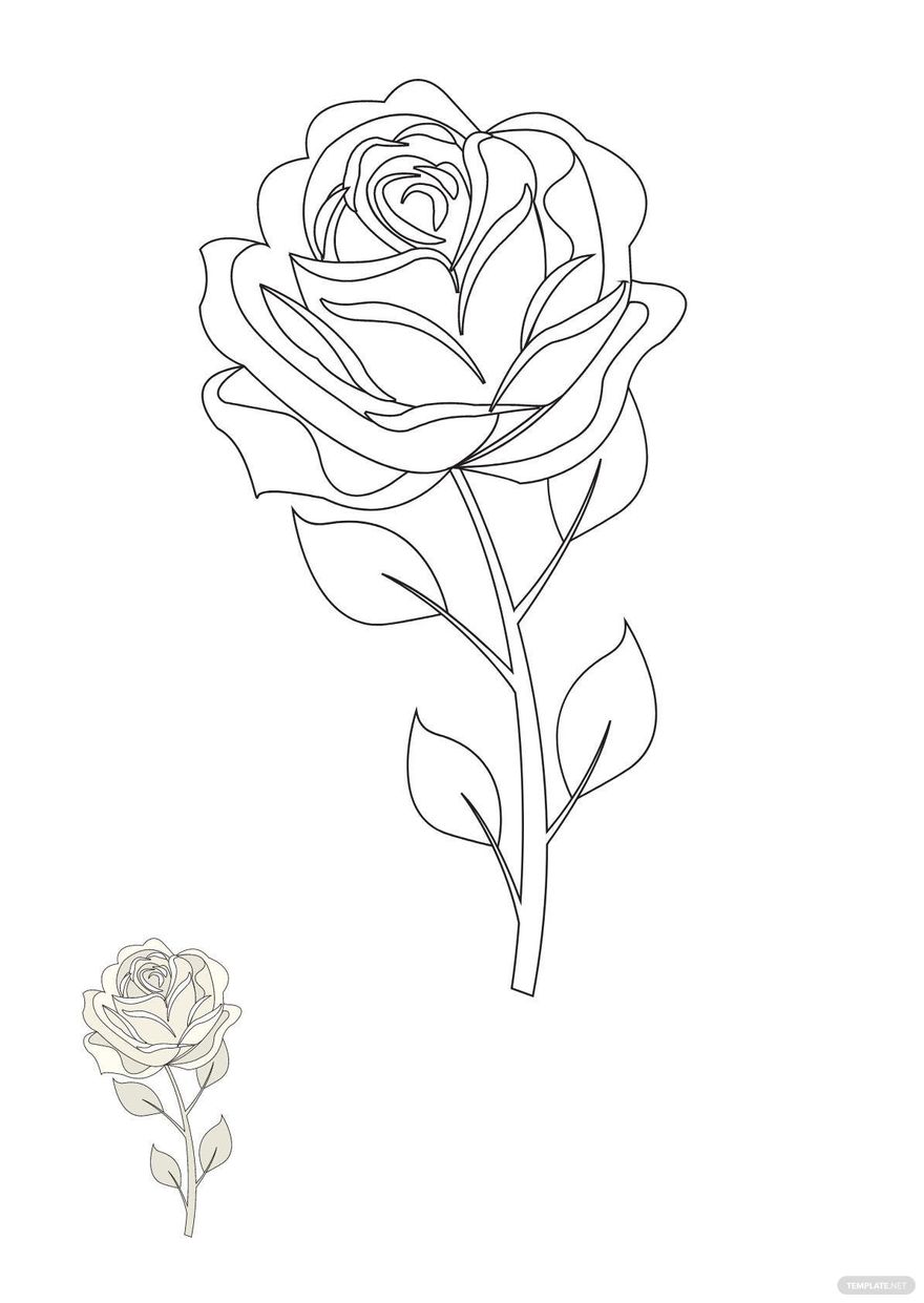 White Floral Coloring Page in PDF, JPG