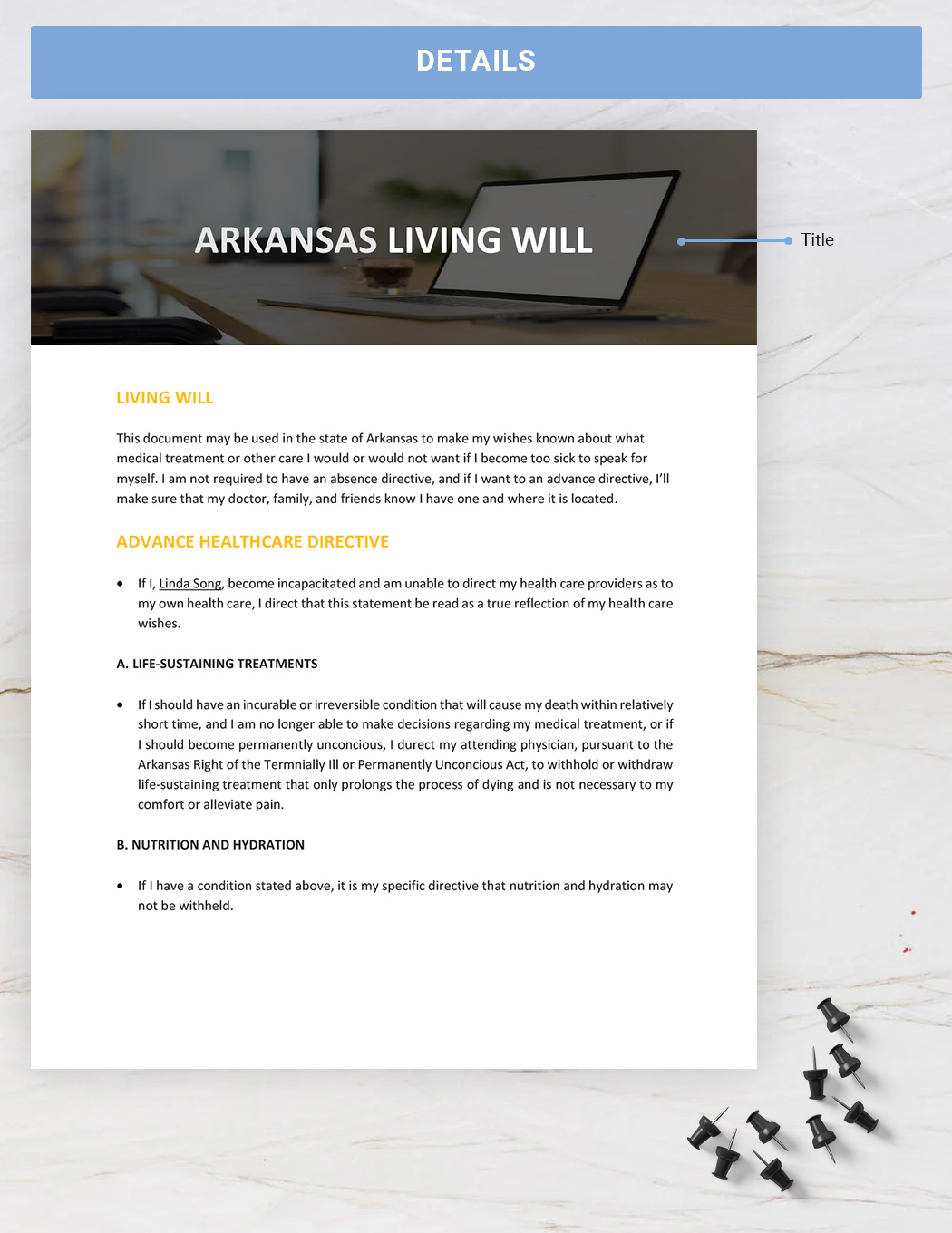  Arkansas Living Will Template