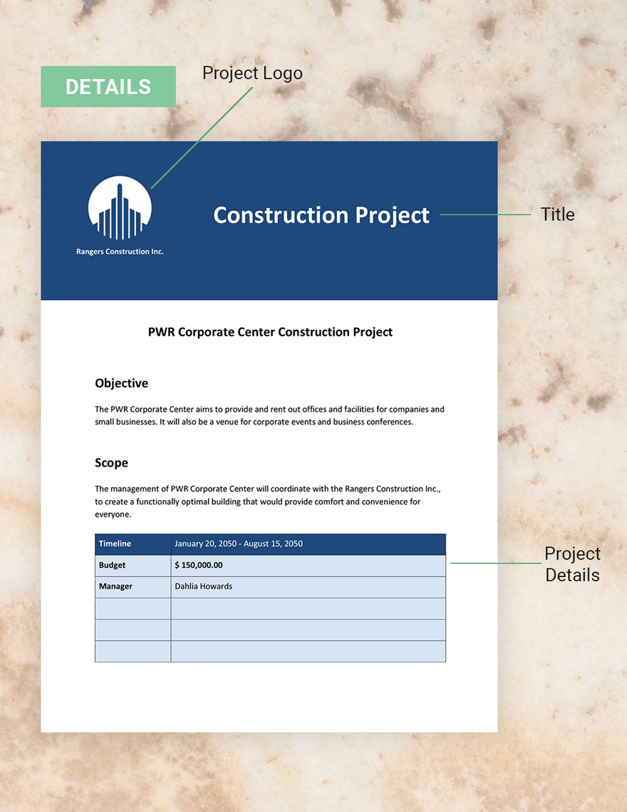 Construction Project Scope Template
