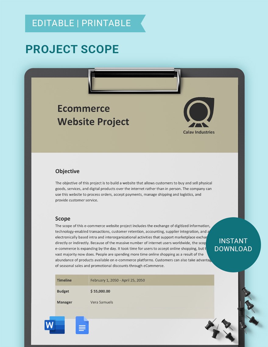 Free Simple Project Scope Template