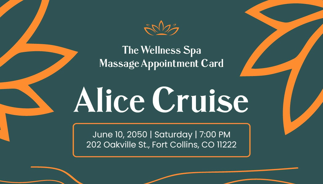 Massage Appointment Card
