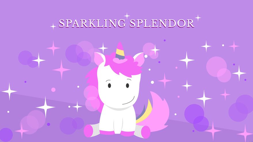Sparkle Unicorn Wallpaper in Illustrator, EPS, SVG, JPG, PNG