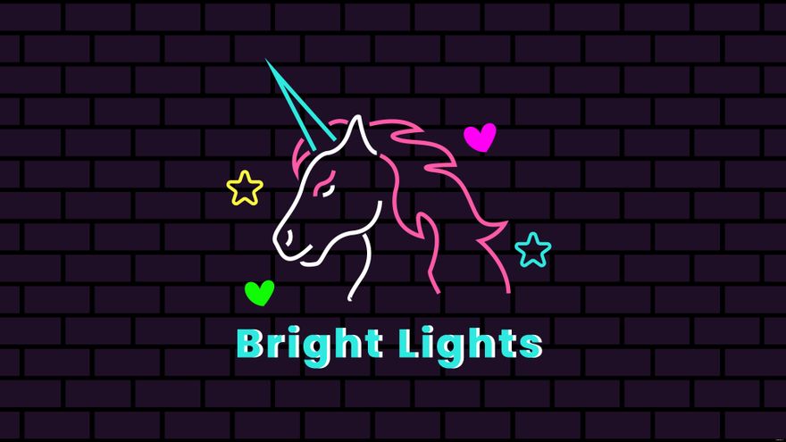 Neon Unicorn Wallpaper in Illustrator, EPS, SVG, JPG, PNG