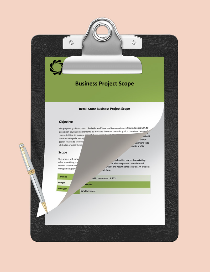 Business Project Scope Template