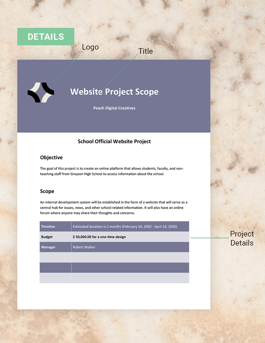 Website Project Scope Template