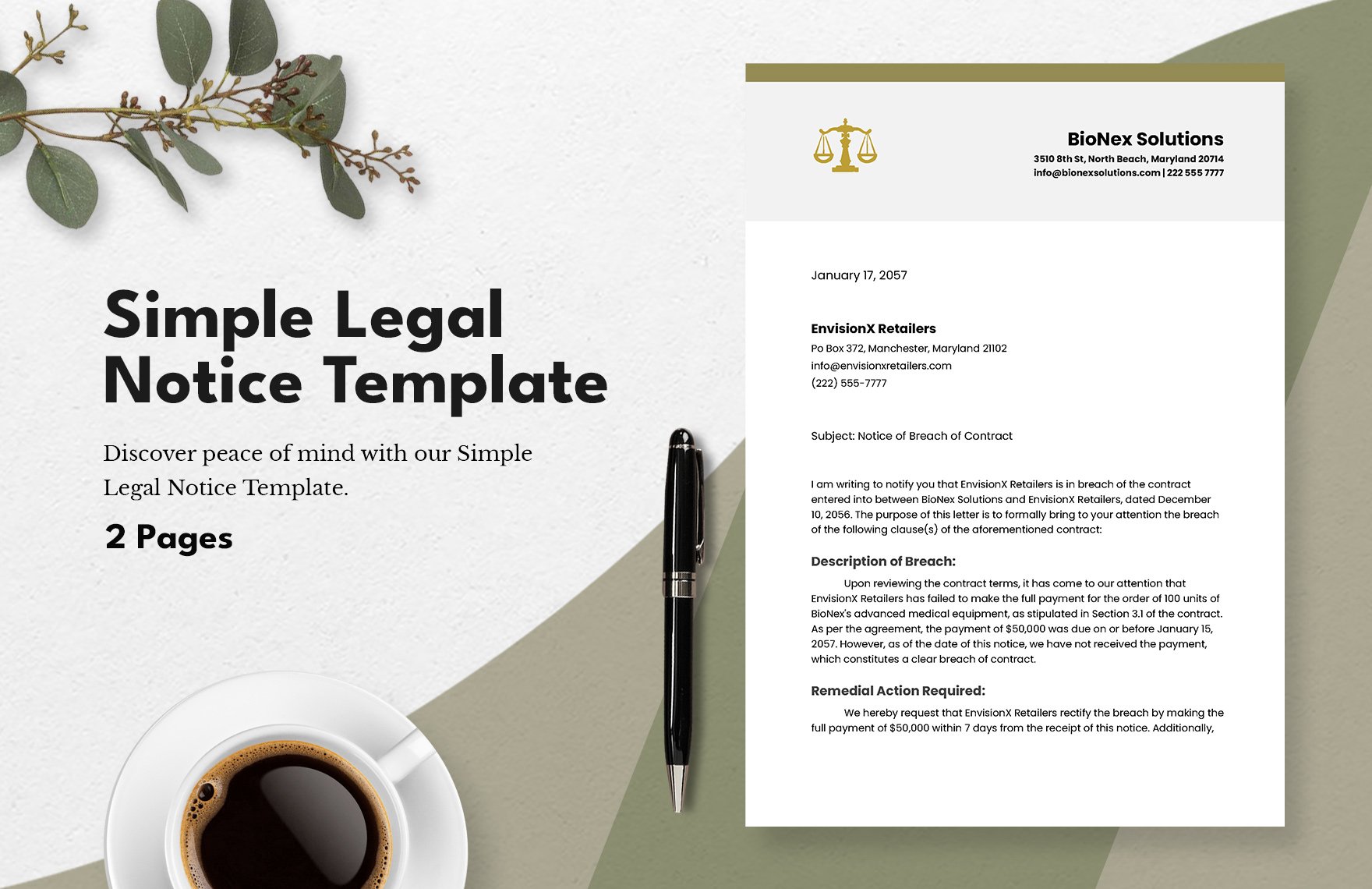 Simple Legal Notice Template