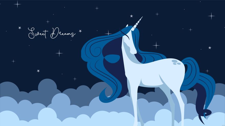 Free Night Unicorn Wallpaper in Illustrator, EPS, SVG, JPG, PNG