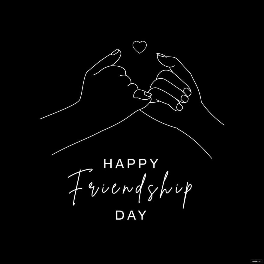 Free Friendship Day Clipart Black And White in Illustrator, EPS, SVG, JPG, PNG